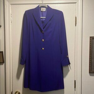 Vintage Frank Usher Royal Blue Midi Blazer and Dress